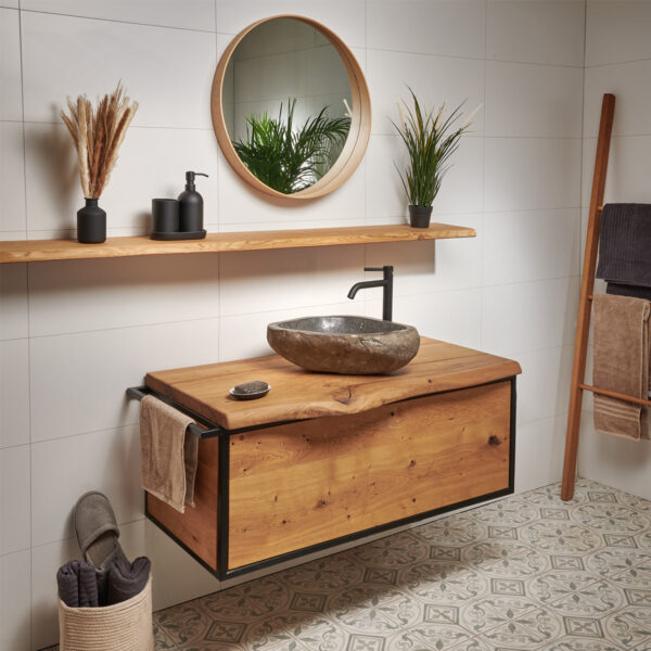 waschtisch-schwebend-schublade-massivholz-anfertigung-eiche-stahlgestell-filigran-baumkante-bad-sponholz