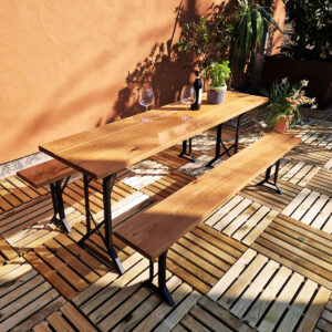 Gartentisch Biertisch klappbar Massivholz "Rochen"