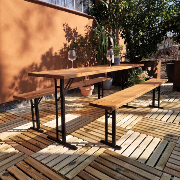 Biertisch Gartentisch klappbar Massivholz "Aal" – Bild 5