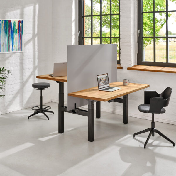 doppel-schreibtisch-eiche-massivholz-baumkante-hoehenverstellbar-trennwand-sponholz-milchglas-grau