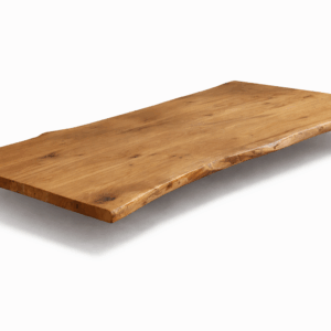 Tischplatte Massivholz aus Eiche mit natürlicher Baumkante
