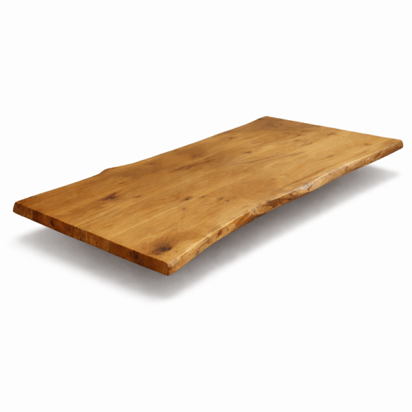 Eichen Tischplatte mit natürlicher Baumkante aus Massivholz