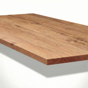 Massivholz Tischplatte mit gerader Kante aus Eiche, Detailansicht