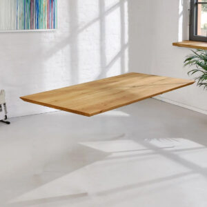 Echtholz Tischplatte aus Massivholz mit Schweizer Kante ohne Gestell