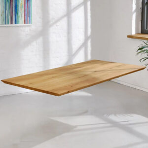 Echtholz Tischplatte aus Massivholz mit Schweizer Kante ohne Gestell