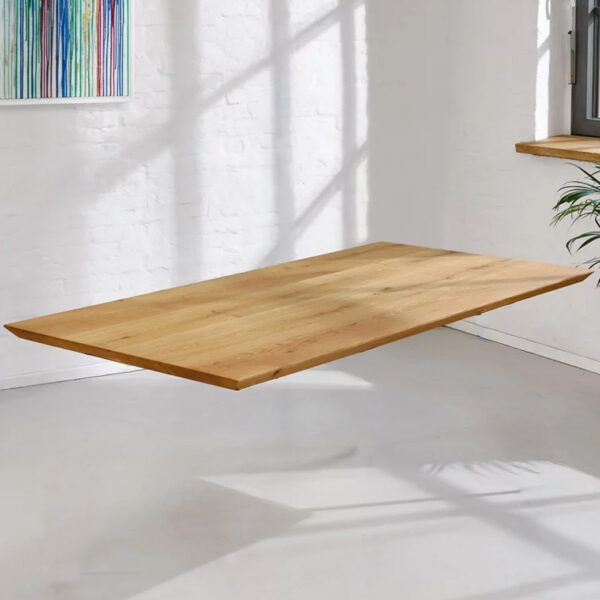 Echtholz Tischplatte aus Massivholz mit Schweizer Kante ohne Gestell