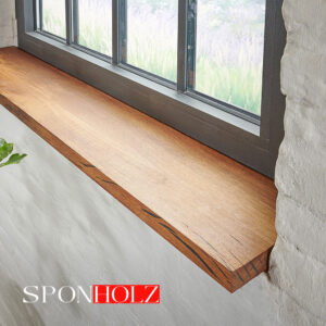 Fensterbrett innen Holz aus massiver Eiche mit klassisch gerader Kante, geölt, Maßanfertigung