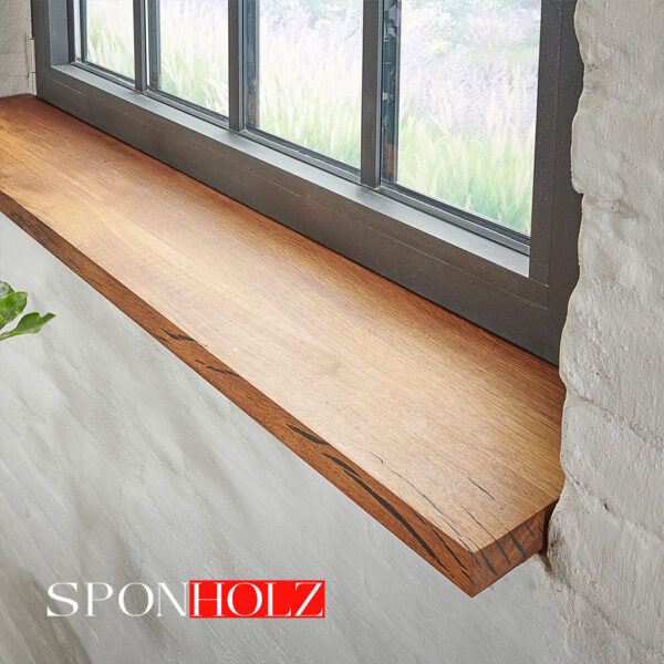 Fensterbrett innen Holz aus massiver Eiche mit klassisch gerader Kante, geölt, Maßanfertigung