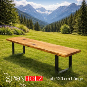 Gartenbank aus Eiche passend zum Gartentisch klappbar ab 120 cm Länge
