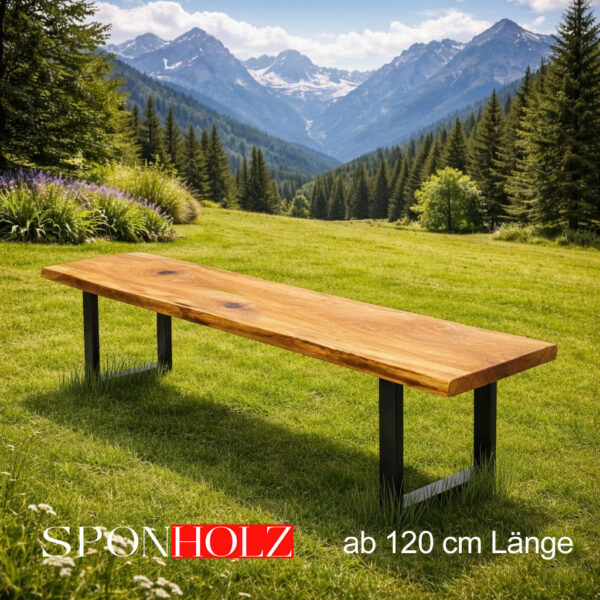 Gartenbank aus Eiche passend zum Gartentisch klappbar ab 120 cm Länge