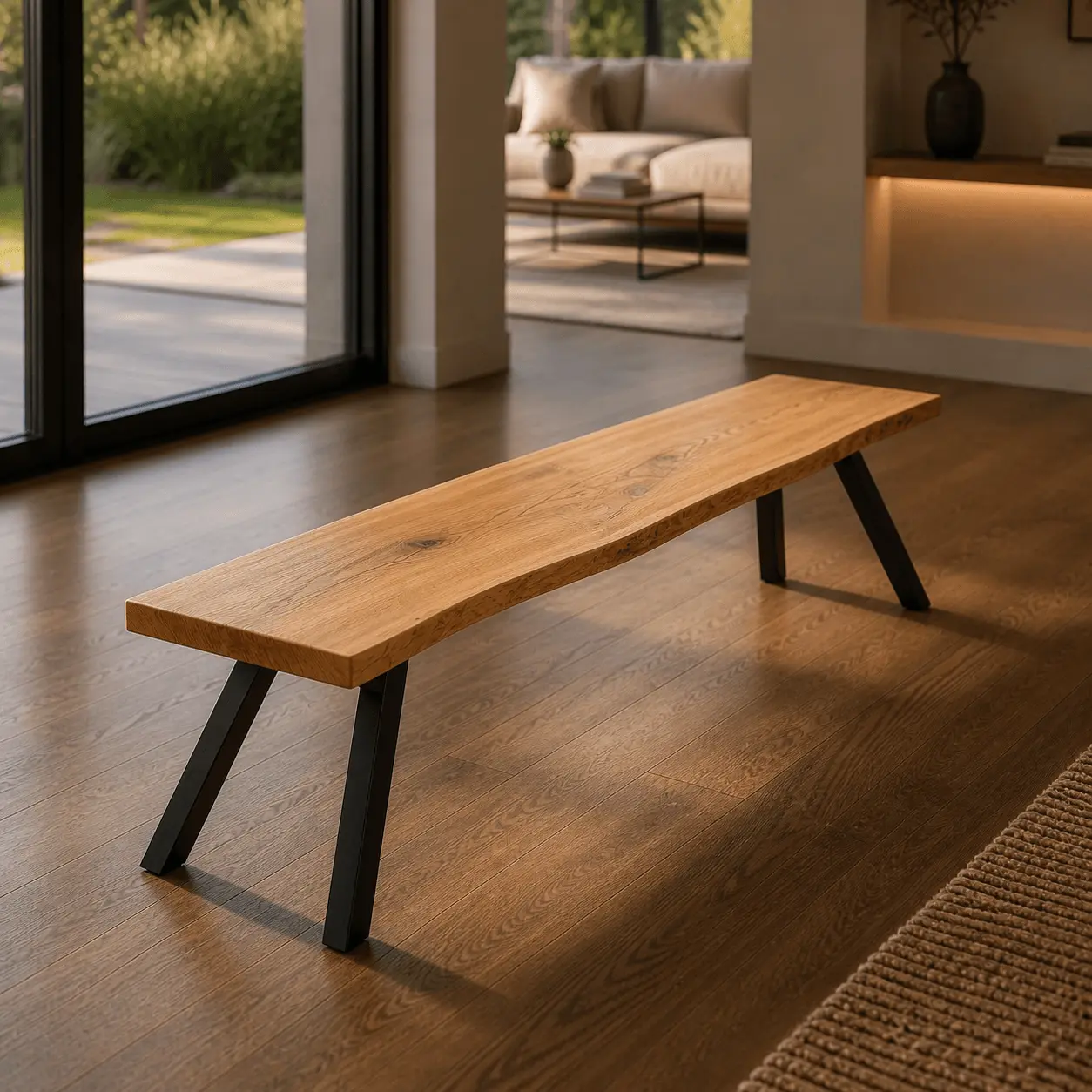 Holzbank aus Massivholz 